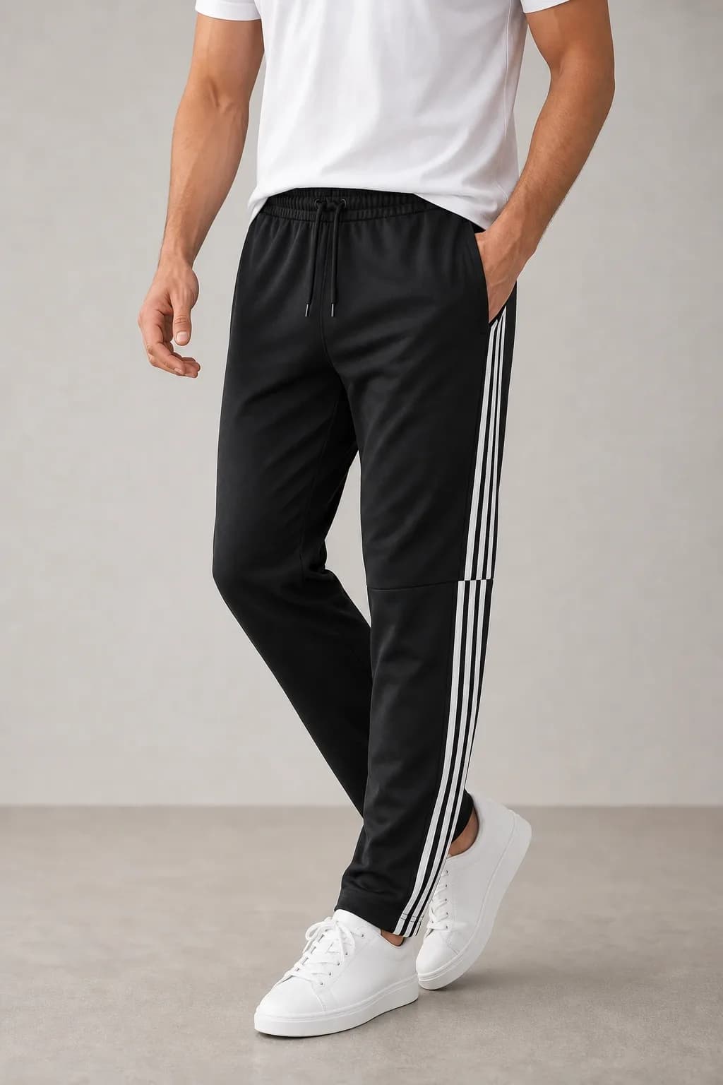 Black Stripe Athletic Trouser