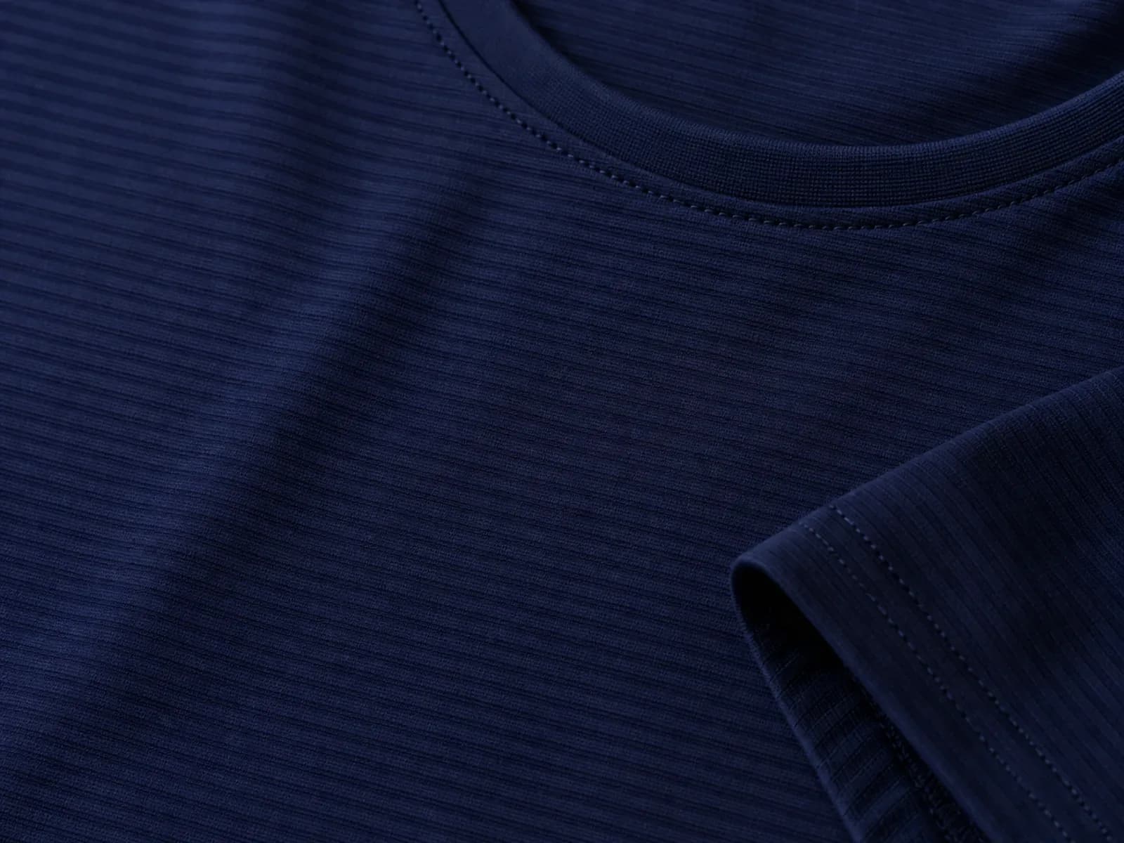 Navy Textured Crew Neck T-Shirt