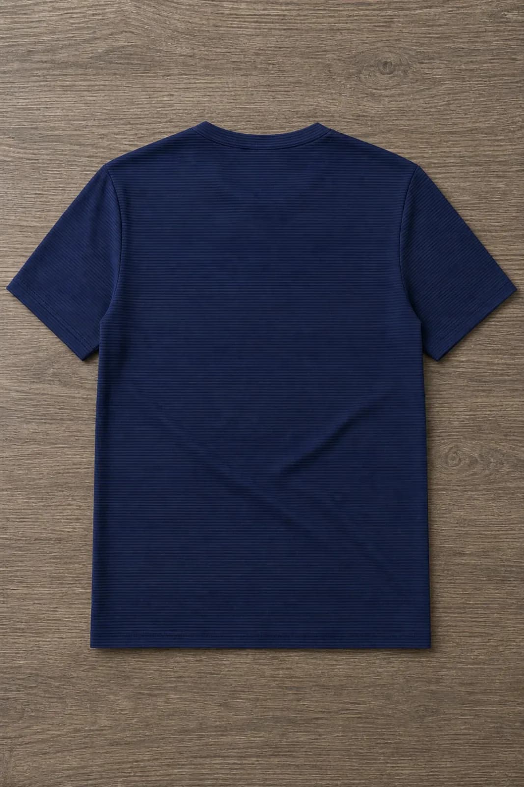 Navy Textured Crew Neck T-Shirt