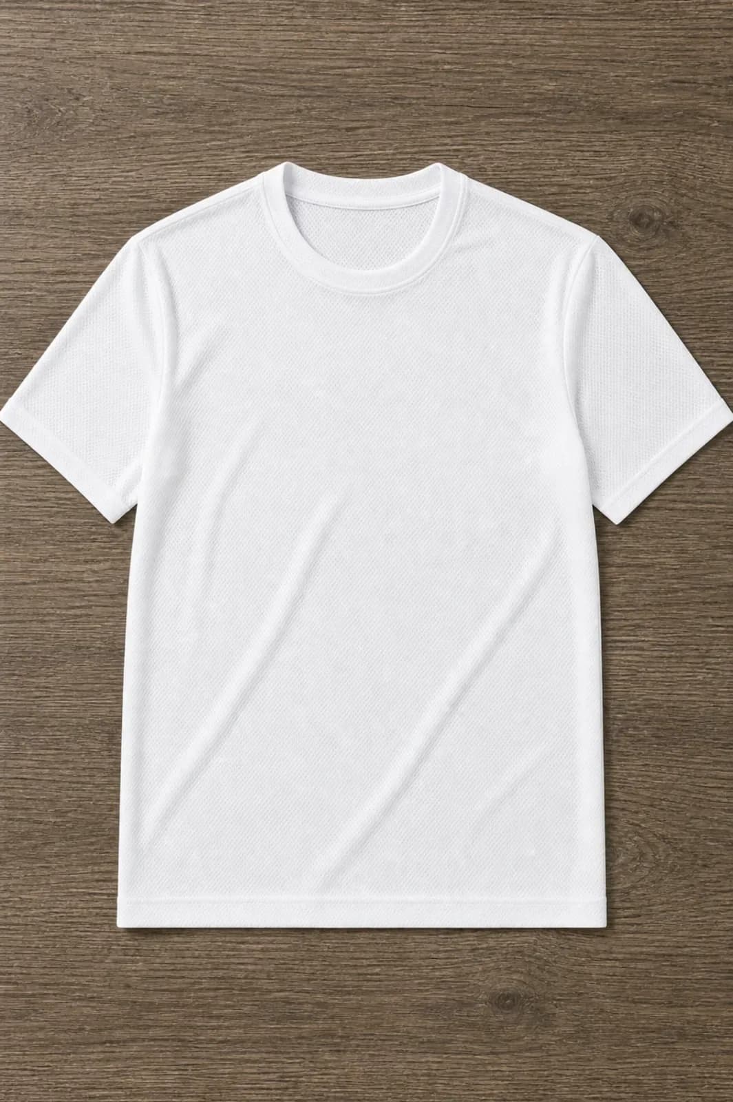 White Mesh Crew Neck T-Shirt