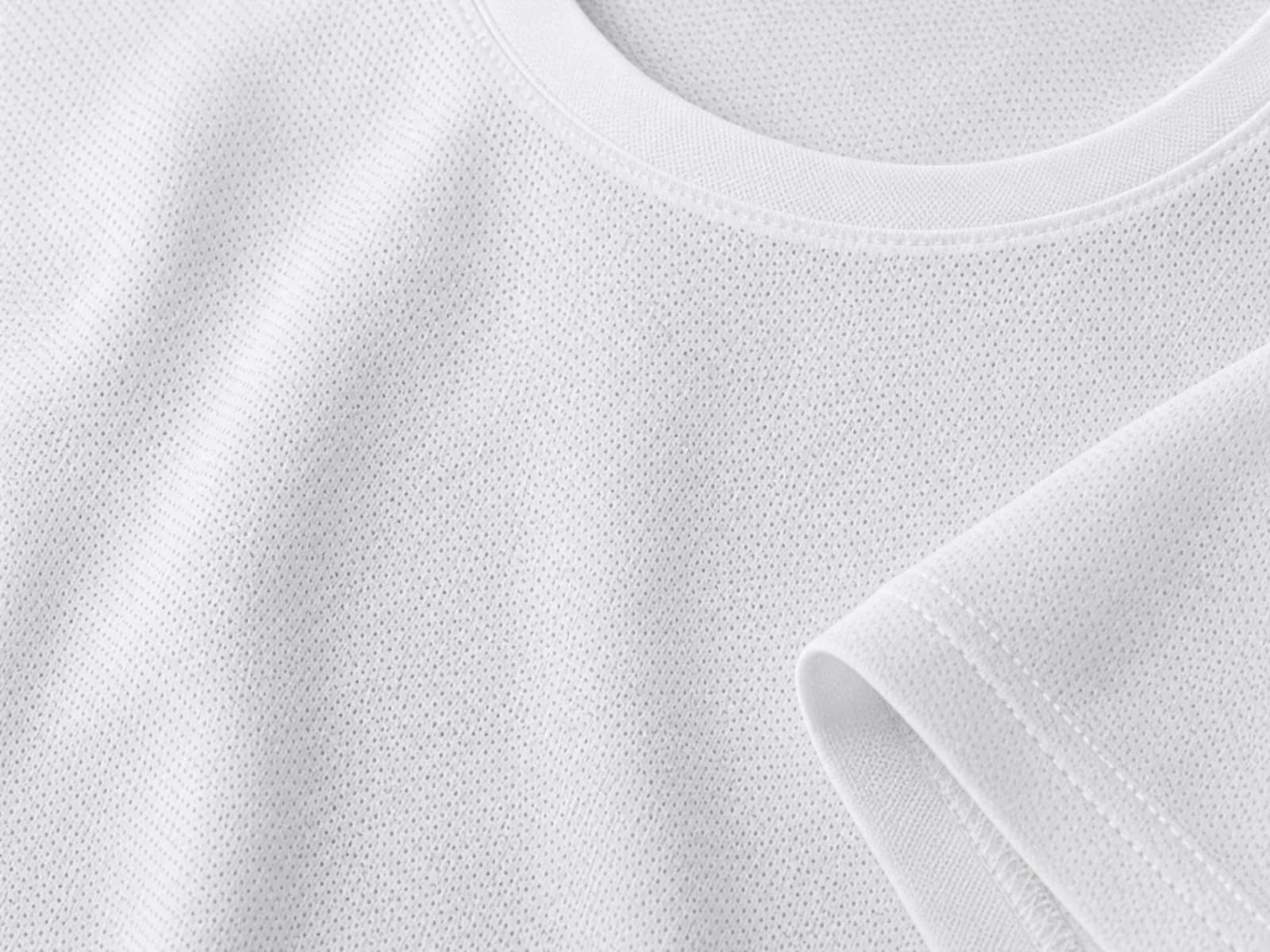 White Mesh Crew Neck T-Shirt