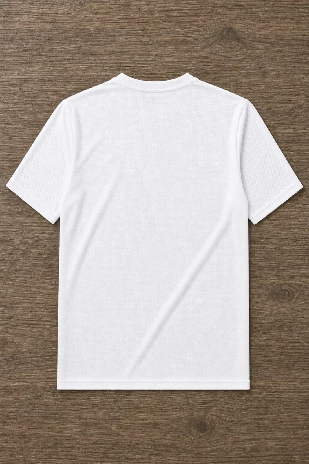 White Mesh Crew Neck T-Shirt